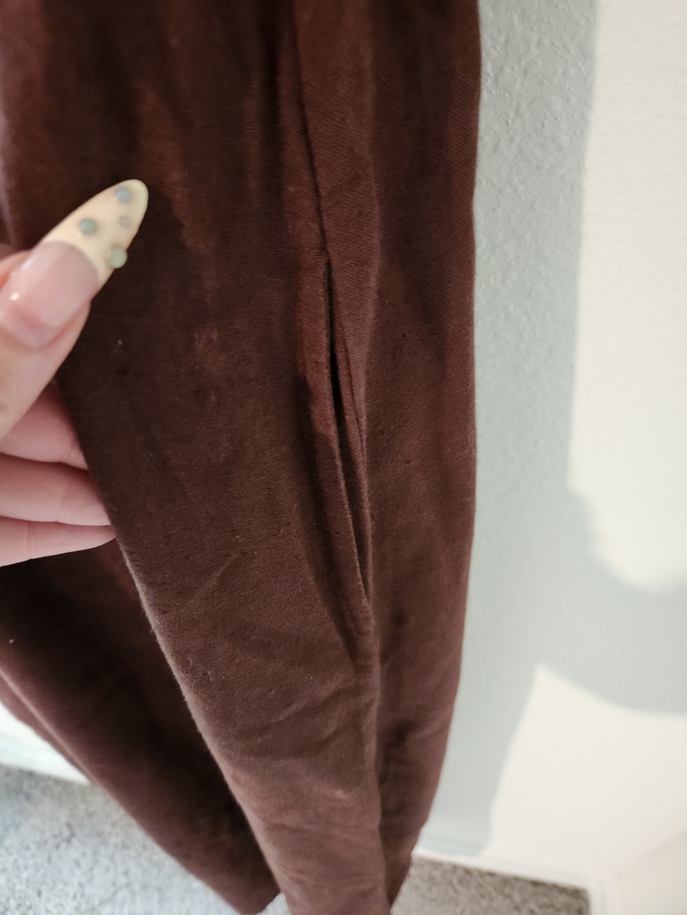 Brown Floral Embroidered Maxi Dress - Picture 3 of 5